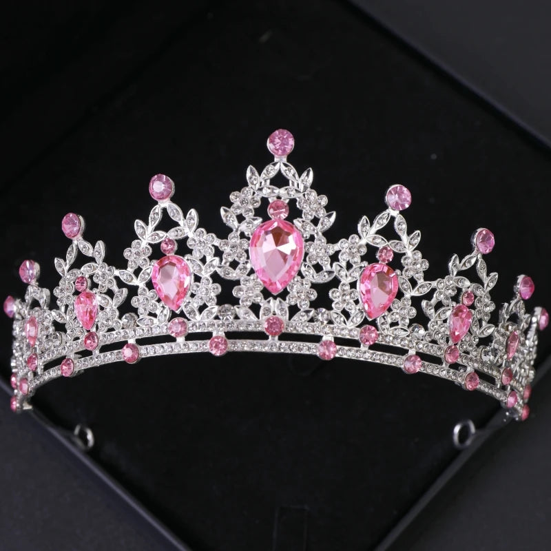 Silbernes Brautdiadem mit Kristallen – Hochzeitskrone & Haarschmuck