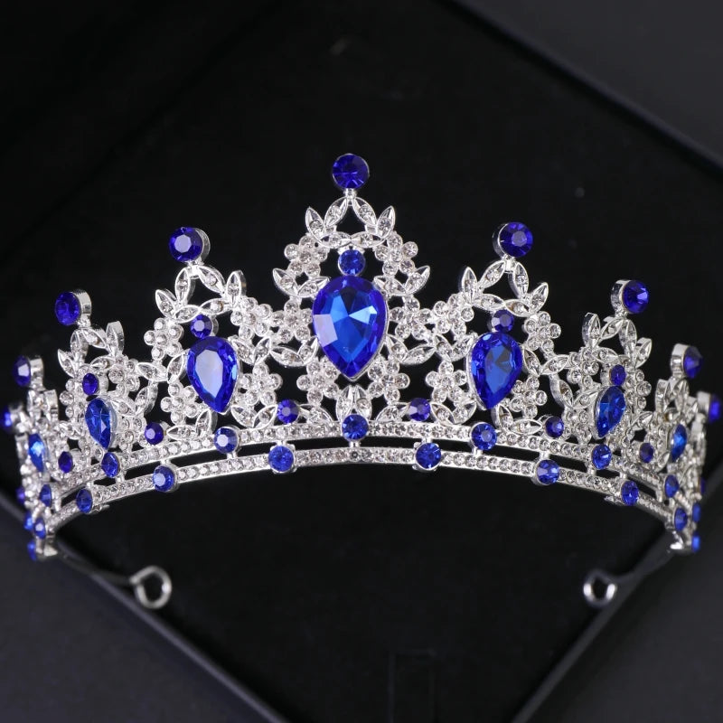 Silbernes Brautdiadem mit Kristallen – Hochzeitskrone & Haarschmuck