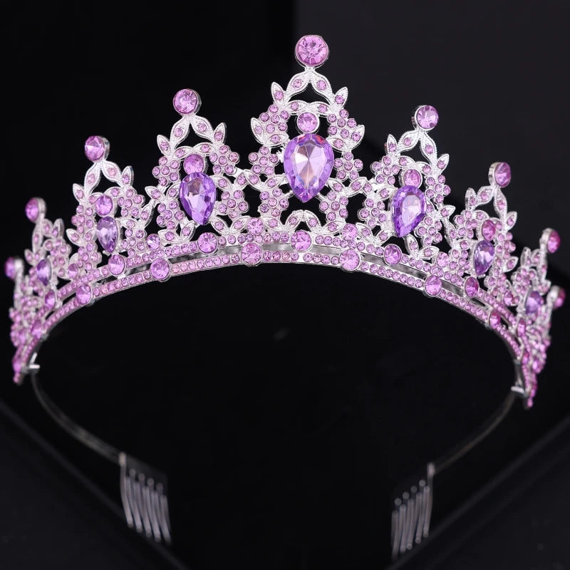 Silbernes Brautdiadem mit Kristallen – Hochzeitskrone & Haarschmuck