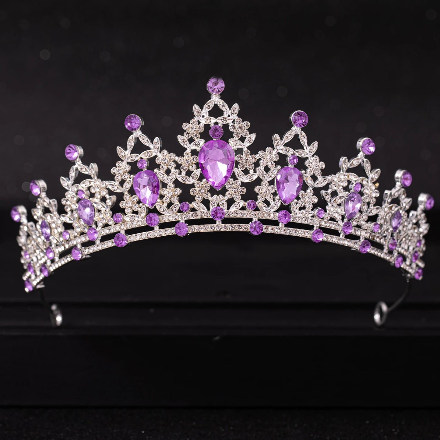 Silbernes Brautdiadem mit Kristallen – Hochzeitskrone & Haarschmuck