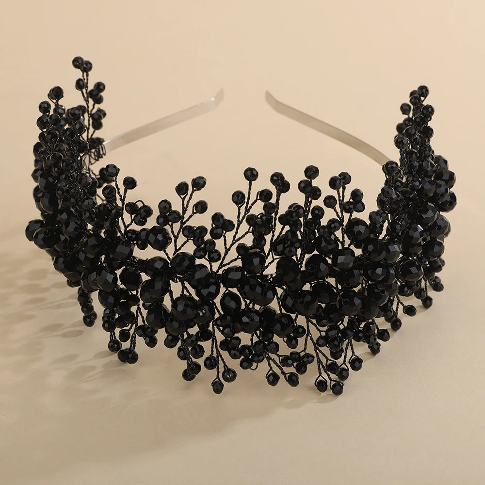 Rote Kristall-Brautkrone – Elegantes Hochzeitsstirnband & Haarschmuck