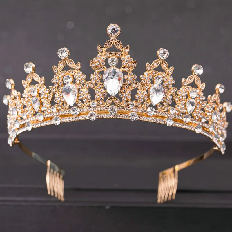 Silbernes Brautdiadem mit Kristallen – Hochzeitskrone & Haarschmuck