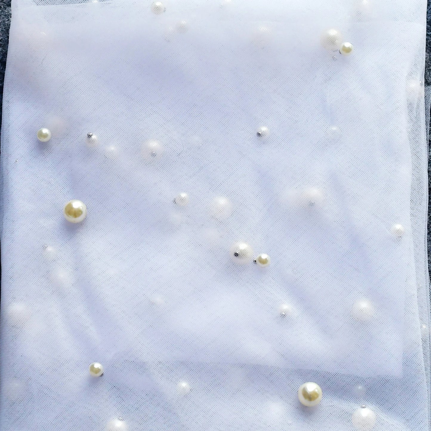 V135 Kurze Perlen Brautschleier 1 Ebenen Hochzeit Strass Schleier Hochzeit Haarschmuck für Bräute Fingertip Länge
