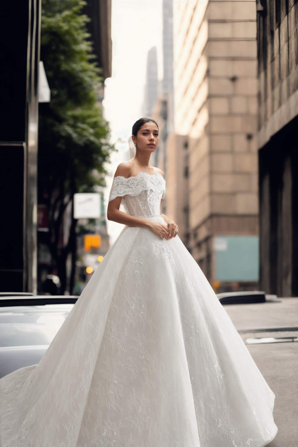 Personalized Luxurious Ball Gown Bridal Dress With Sweetheart Neckline, Long Detached Sleeves, And Voluminous Train In Premium Ivory Floral Lace