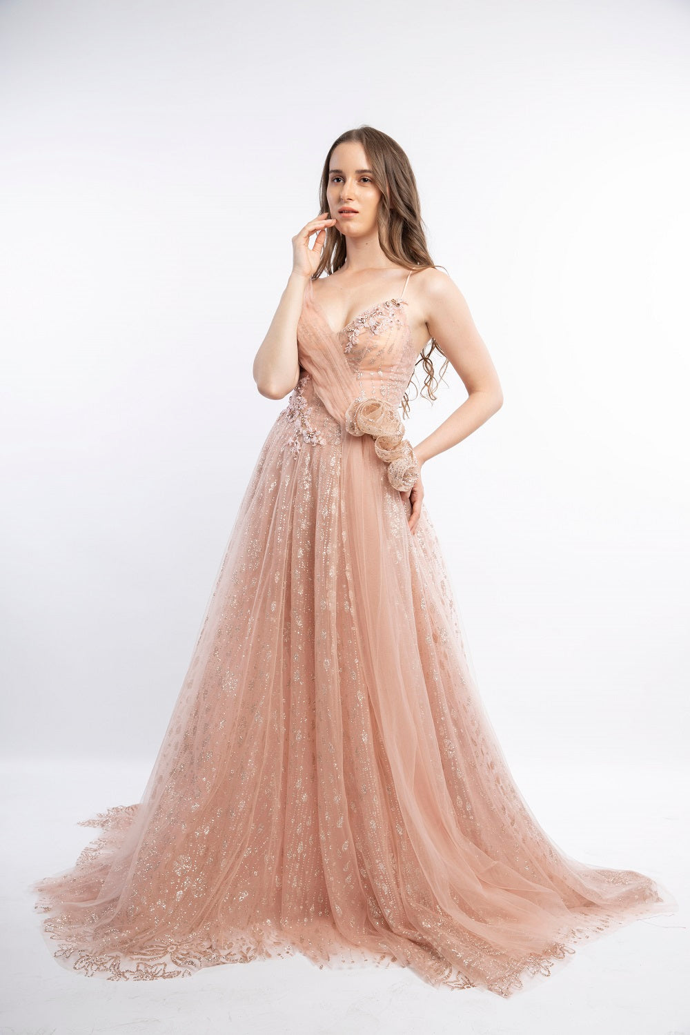 Sophie - Elegant A-line Wedding Dress: Captivating Corset Silhouette with Exquisite Pleats