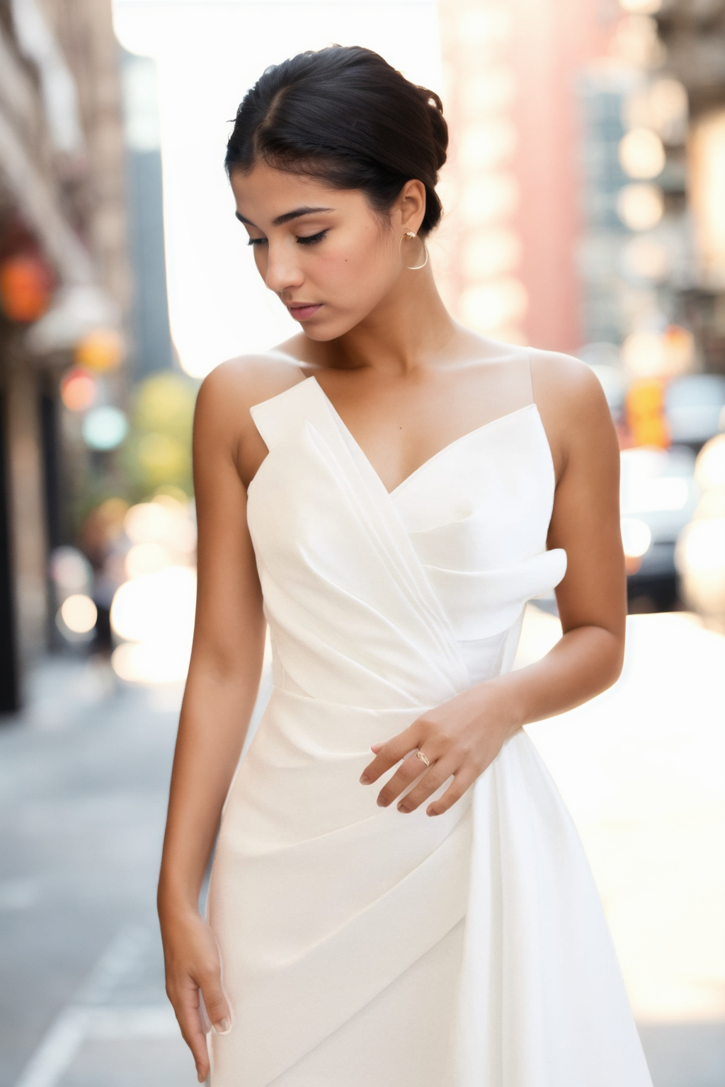 Custom Elegant Mermaid Bridal Gown With Unique Sweetheart Neckline, Sleeveless Design, And Asymmetrical Satin Skirt In Luxurious Off-White