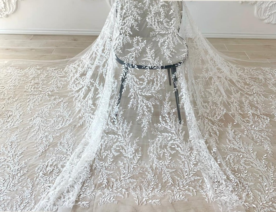 Sleeveless A-line Wedding Dress With Lovely And Delicate Floral Lace