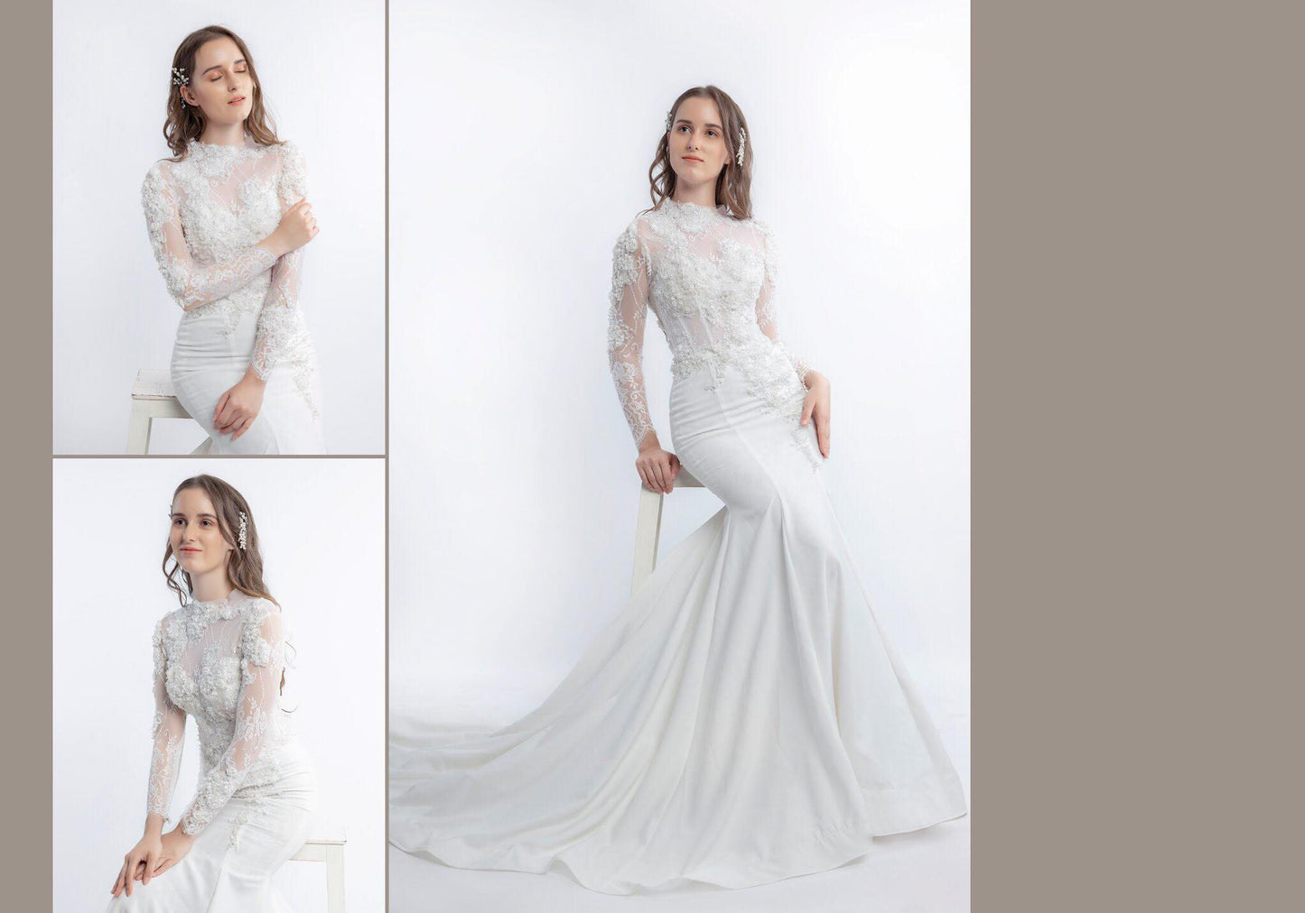 Sparkling Mermaid-Inspired Wedding Dress, Exquisite Corset with High-End 3D Lace Embellishments