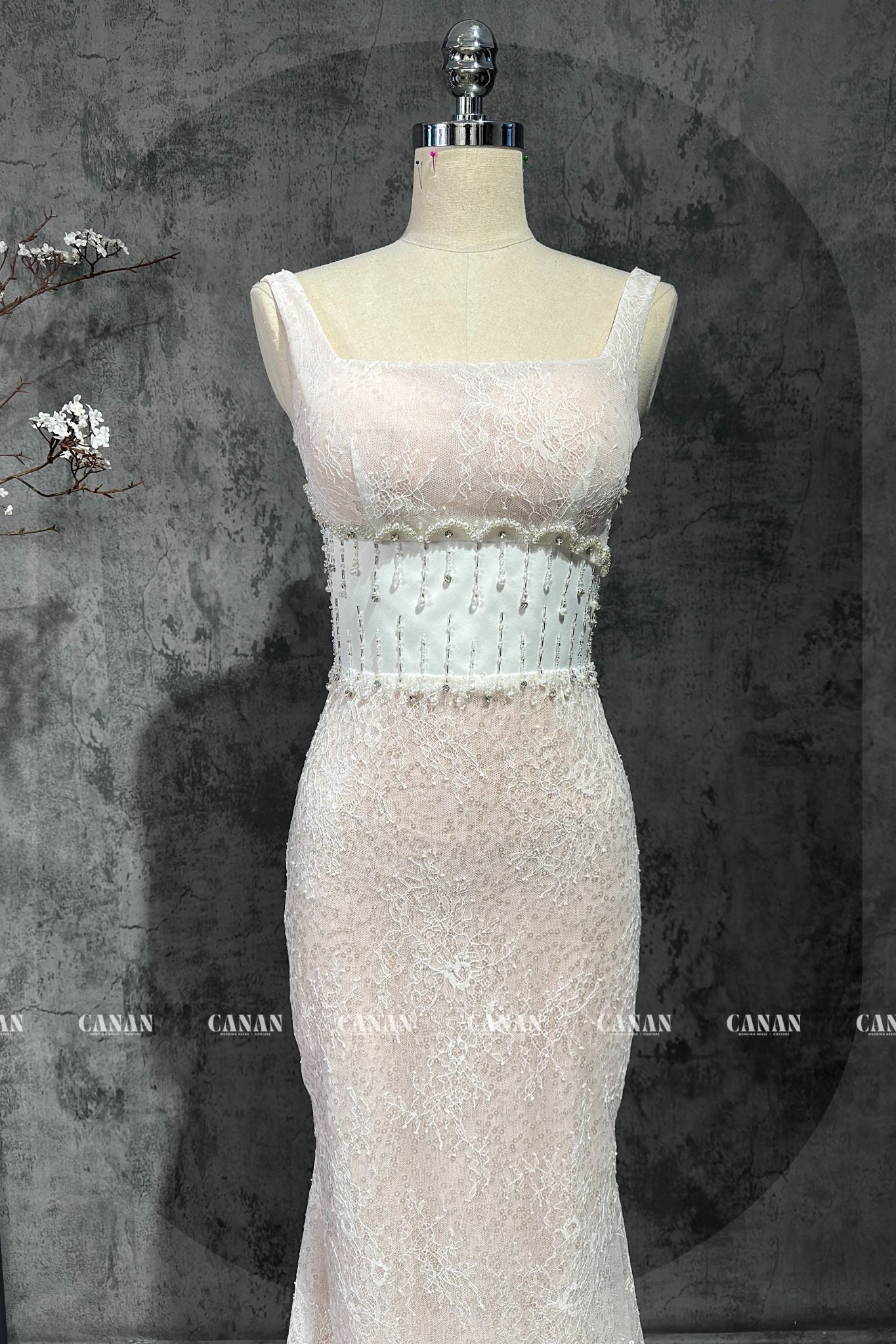 Sigrid - Sparkling Sleeveless Sexy Mermaid Wedding Dress | High-Quality Lace | Customizable