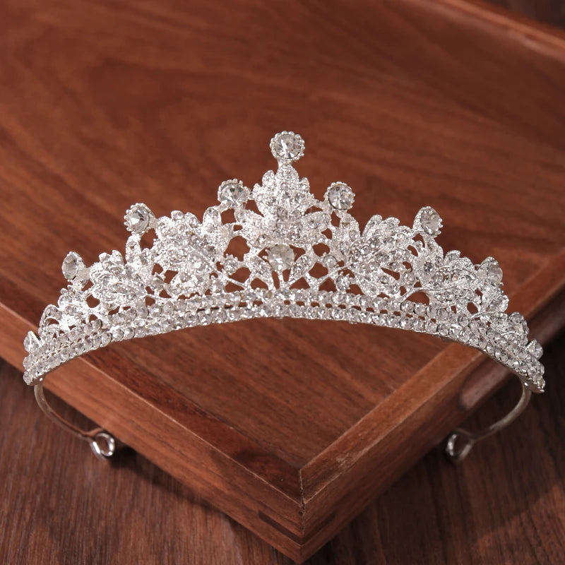 Bridal Tiara Silver Crown – Wedding Hair Accessories for Women