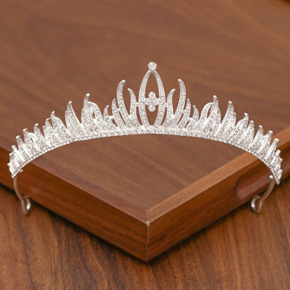 Bridal Tiara Silver Crown – Wedding Hair Accessories for Women