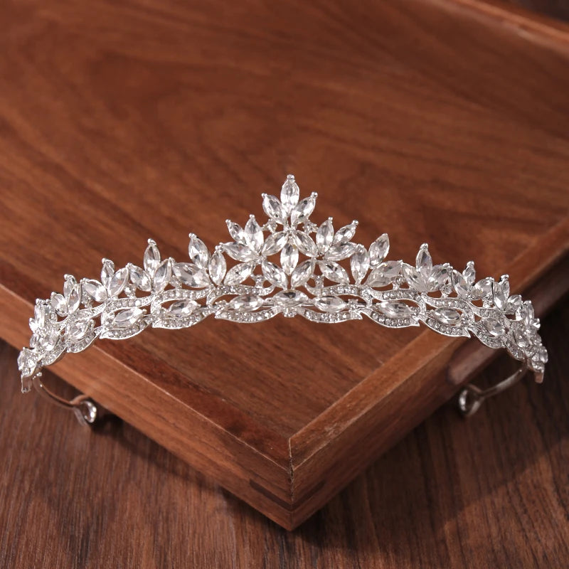 Bridal Tiara Silver Crown – Wedding Hair Accessories for Women