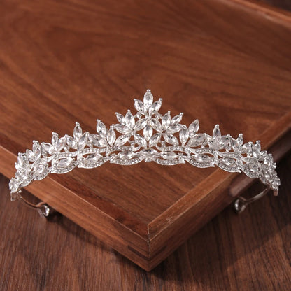 Bridal Tiara Silver Crown – Wedding Hair Accessories for Women