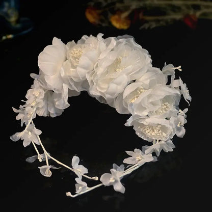 Silk Yarn Floral Bridal Headband