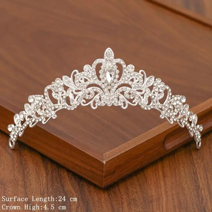 Bridal Tiara Silver Crown – Wedding Hair Accessories for Women