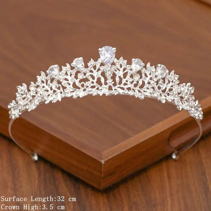 Bridal Tiara Silver Crown – Wedding Hair Accessories for Women