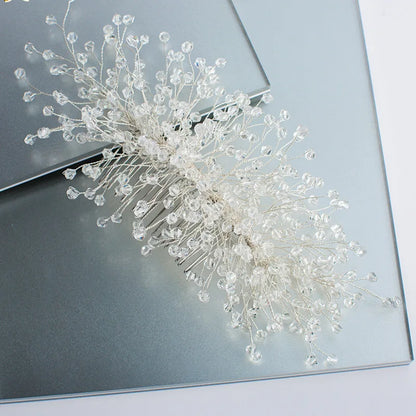 Crystal beads hair combs made all by hand brides hair ornament brides wedding hair jewelry