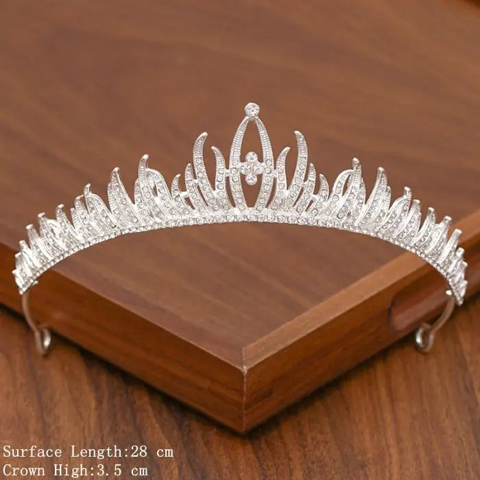 Bridal Tiara Silver Crown – Wedding Hair Accessories for Women