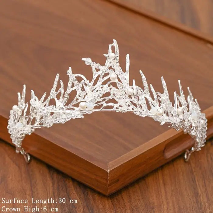 Bridal Tiara Silver Crown – Wedding Hair Accessories for Women