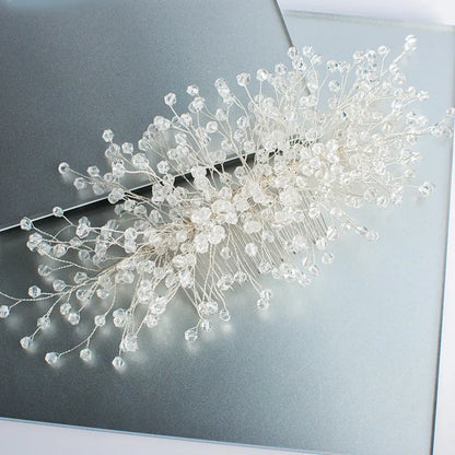 Crystal beads hair combs made all by hand brides hair ornament brides wedding hair jewelry