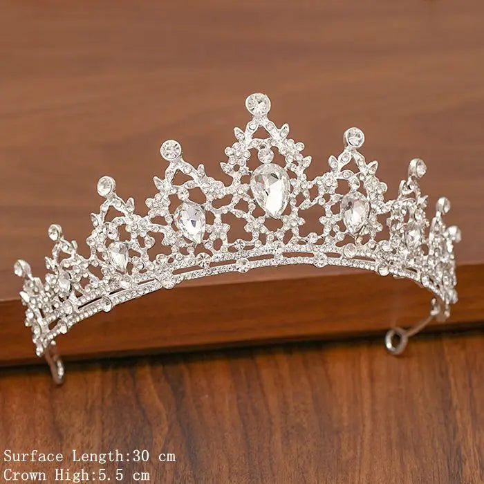 Bridal Tiara Silver Crown – Wedding Hair Accessories for Women