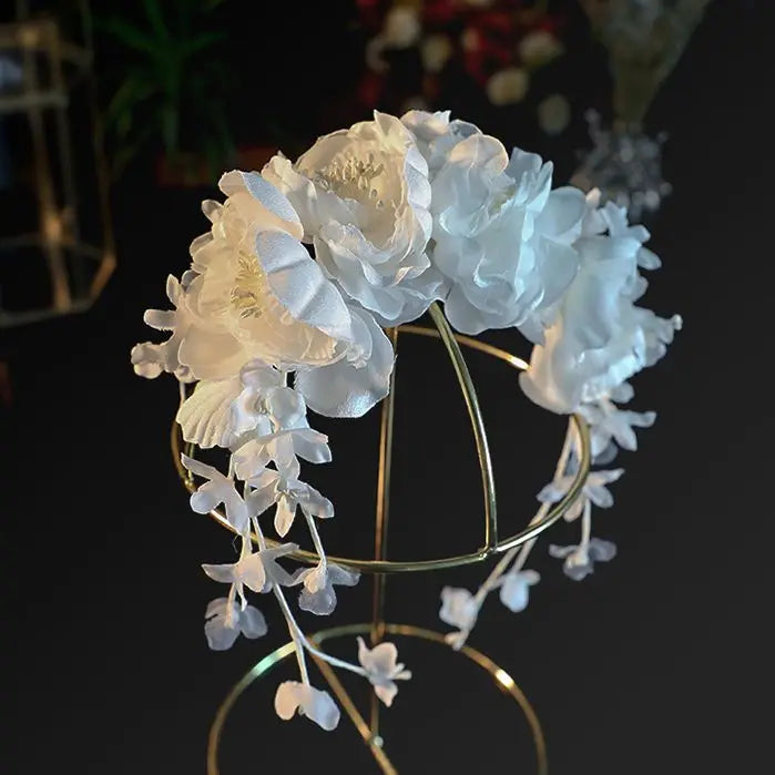 Silk Yarn Floral Bridal Headband