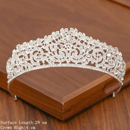 Bridal Tiara Silver Crown – Wedding Hair Accessories for Women