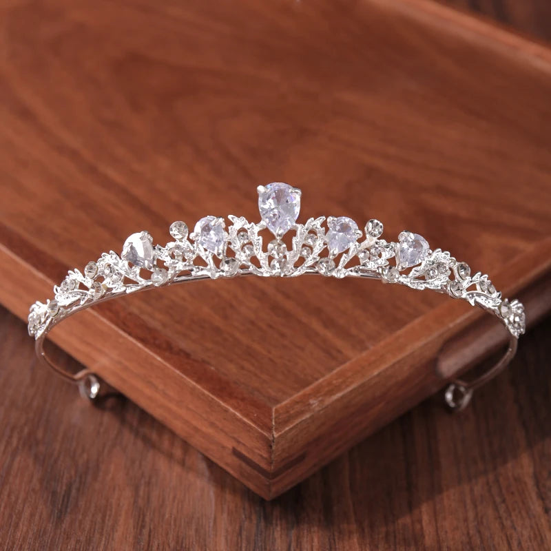 Bridal Tiara Silver Crown – Wedding Hair Accessories for Women