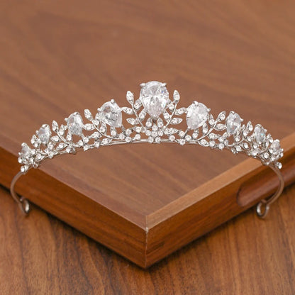 Bridal Tiara Silver Crown – Wedding Hair Accessories for Women