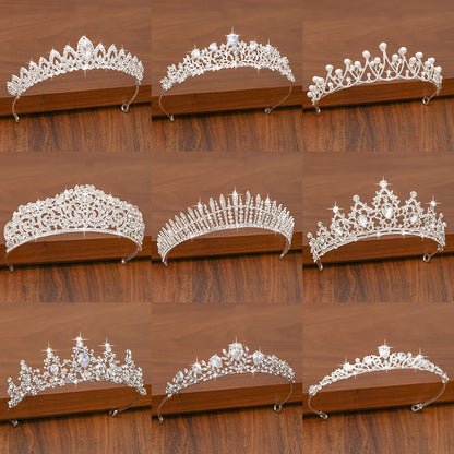 Bridal Tiara Silver Crown – Wedding Hair Accessories for Women