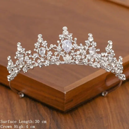 Bridal Tiara Silver Crown – Wedding Hair Accessories for Women