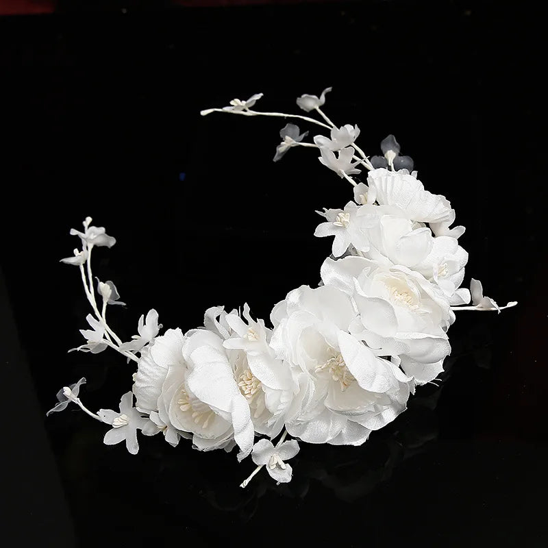 Silk Yarn Floral Bridal Headband