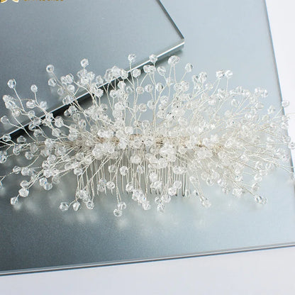 Crystal beads hair combs made all by hand brides hair ornament brides wedding hair jewelry