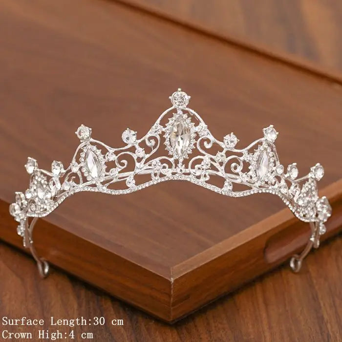 Bridal Tiara Silver Crown – Wedding Hair Accessories for Women