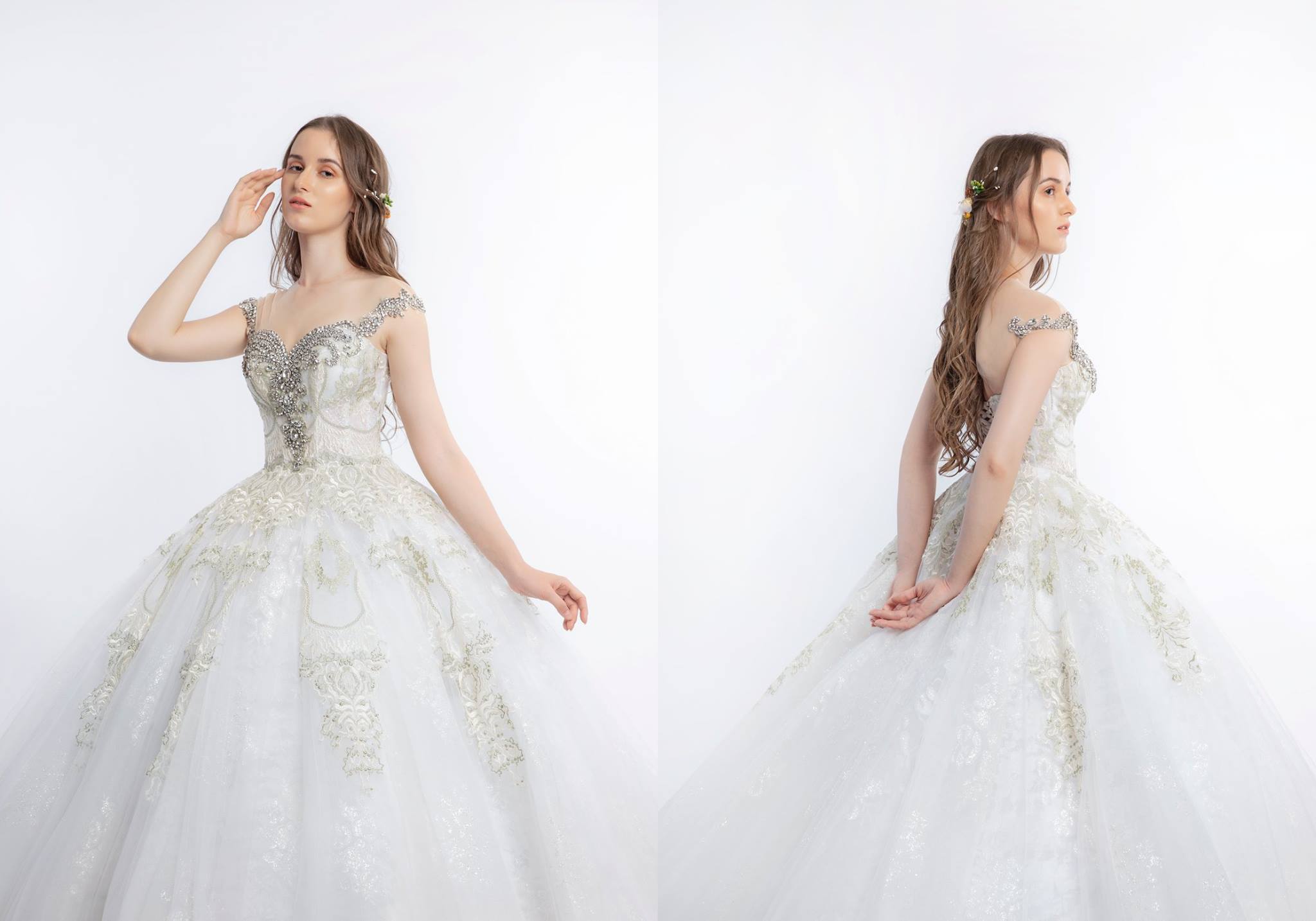 Sparkling Princess Ball Gown Wedding Dress: Exquisite Corset with Premium Lace Embellishments