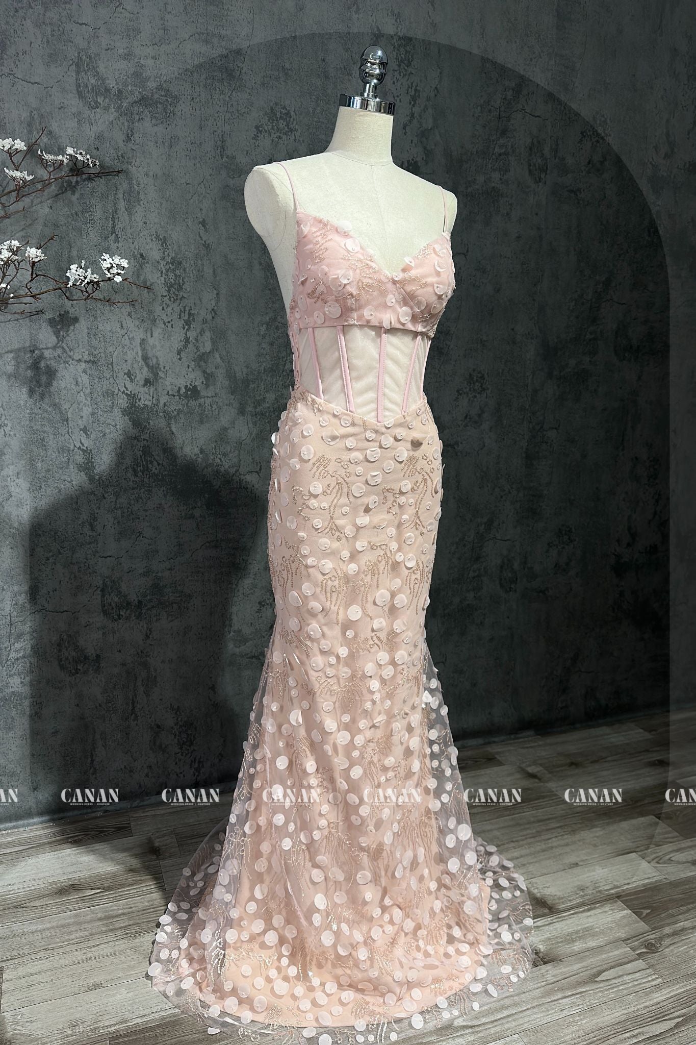 Lily - Sexy and Sparkly Pink Evening Dress | Luxurious Glamour