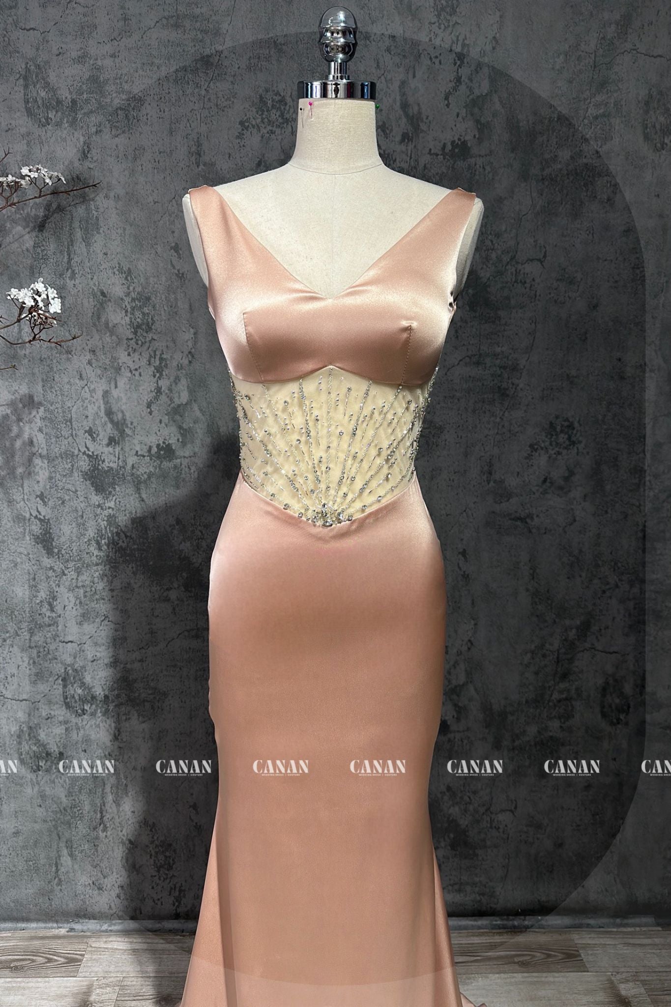 Iris - Sexy and Sparkly Evening Dress | Luxurious Skin Tone Gown
