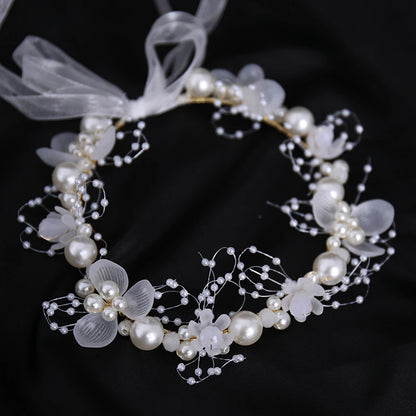 Pearl Flower Bridal Headband – Crystal Wedding Crown & Hair Jewelry