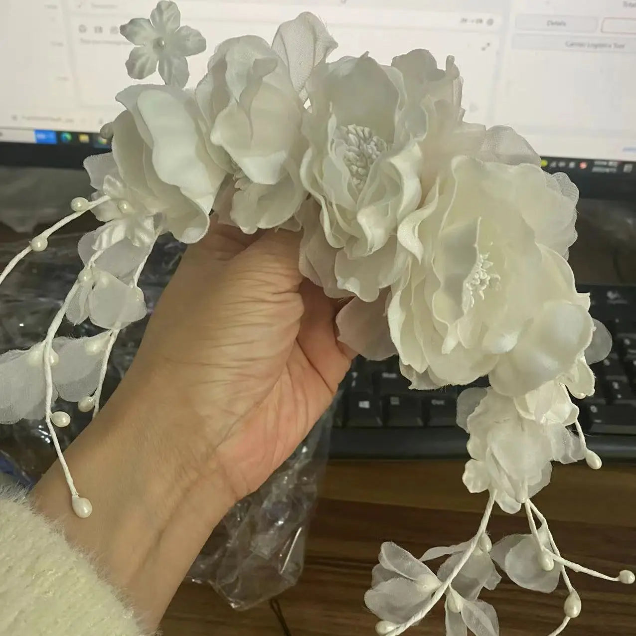 Silk Yarn Floral Bridal Headband