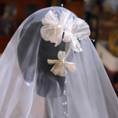 Fairy Milk Tea Floral Crystal Bridal Earrings