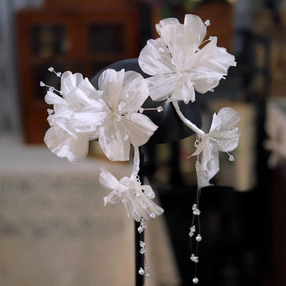 Fairy Milk Tea Floral Crystal Bridal Earrings