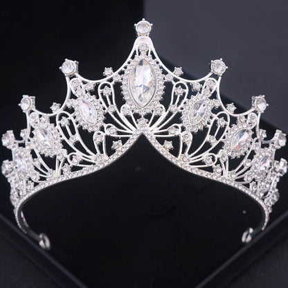 Bridal Tiara Silver Crown – Wedding Hair Accessories for Women