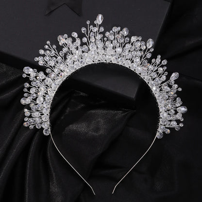 9 Colors Crystal Bridal Crown – Luxury Silver Headband for Weddings & Parties