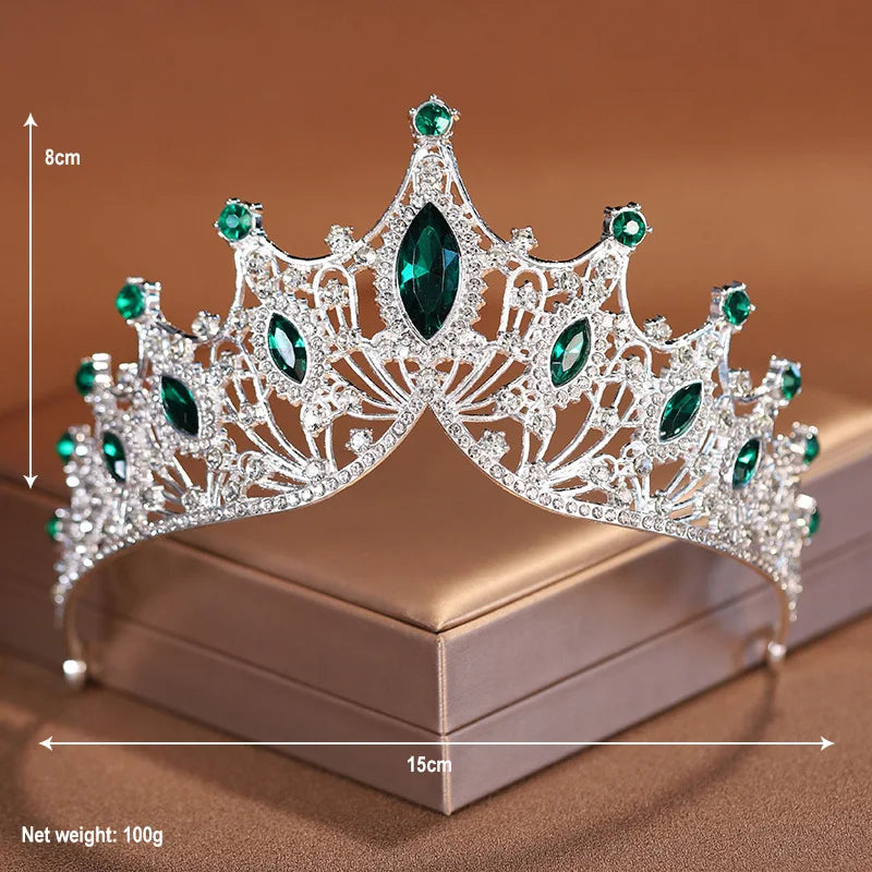 Noble Silver Crystal Bridal Crown – Rhinestone Tiara for Weddings & Parties