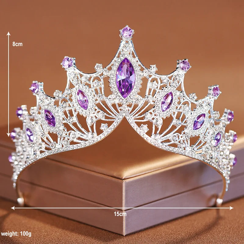 Noble Silver Crystal Bridal Crown – Rhinestone Tiara for Weddings & Parties