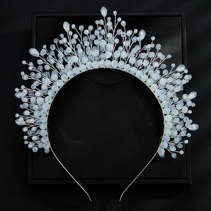 9 Colors Crystal Bridal Crown – Luxury Silver Headband for Weddings & Parties