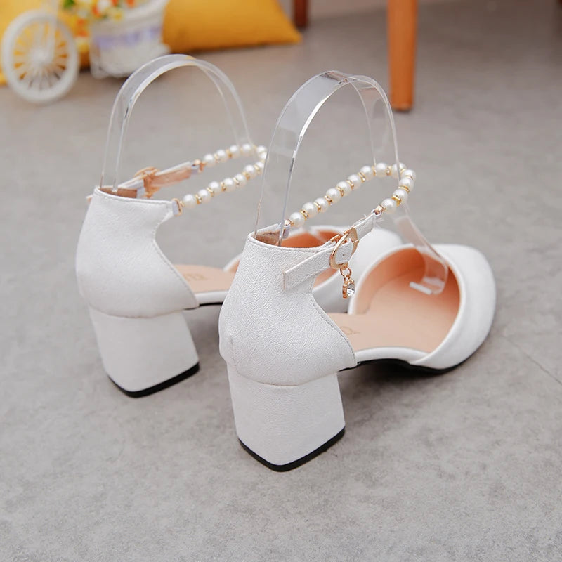 Spring & Summer Shallow Baotou Sandals – 6CM Chunky Heel Women's Sandals