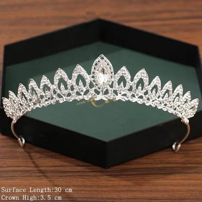 Silver Bridal Crown & Tiara – Crystal Rhinestone Wedding Hair Accessories