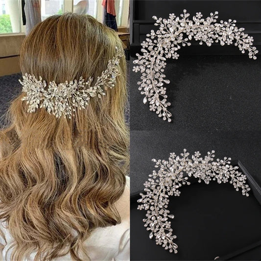 Crystal Rhinestone Bridal Tiara – Wedding Headband & Hair Accessories