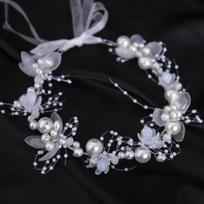 Pearl Flower Bridal Headband – Crystal Wedding Crown & Hair Jewelry